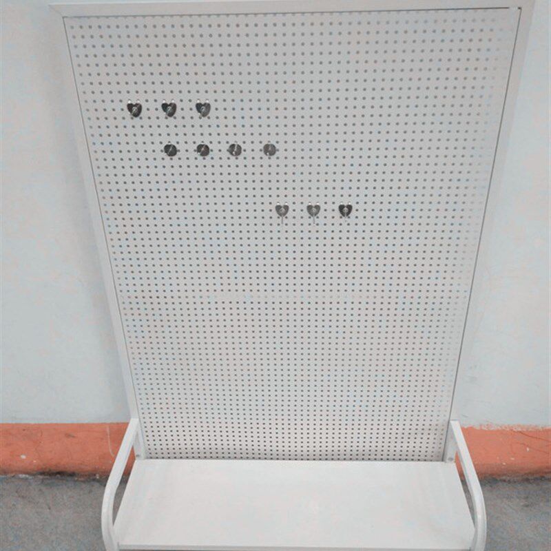 Floor-to-ceiling hole board shelf wall-mounted boutique jewelry hanging display rack supermarket goods P rack hook thousand-hole board round hole