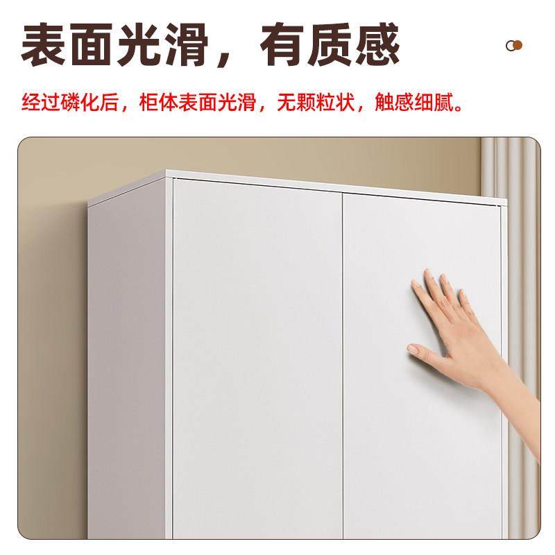 简易衣柜出租房用可放行李箱家用客厅落地金属无甲醛收纳柜可移动 - 图3