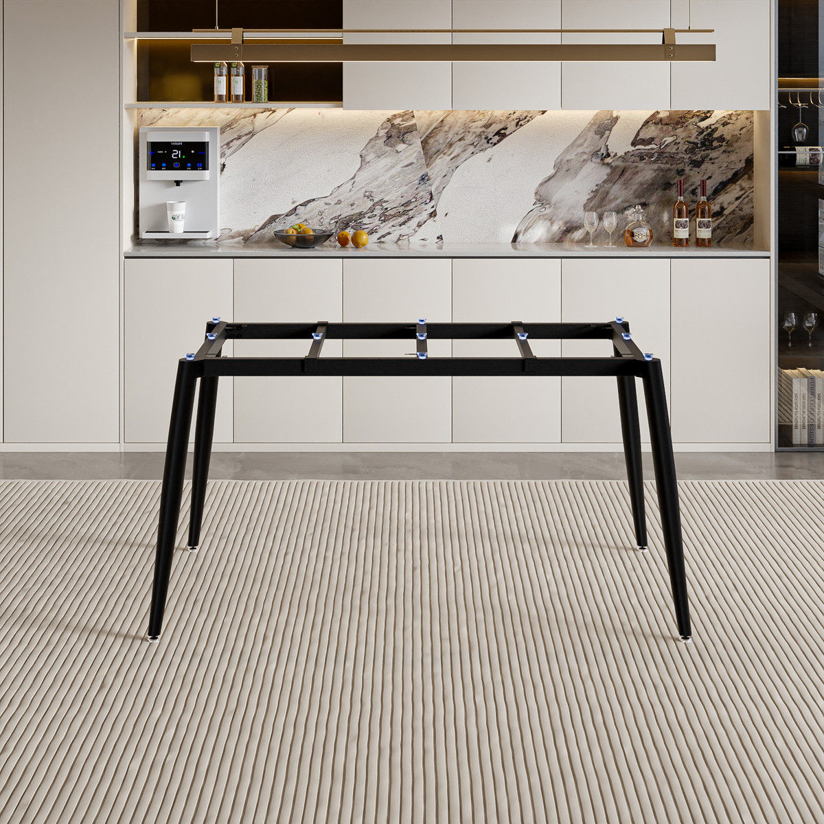 加厚铁艺餐桌腿架岩板支架长方形桌脚定制餐台玻璃大理石承重桌架,淘宝优惠券,粉丝福利购,淘宝优惠卷