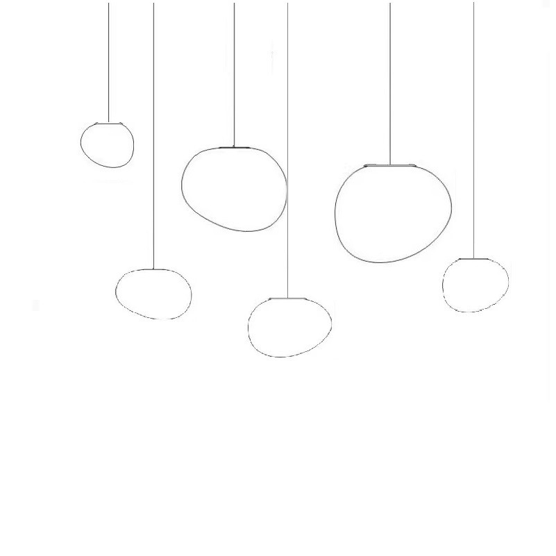 意大利创意鹅卵石吊灯LOFT挑高客厅复式楼梯床头餐厅吧台鹅蛋灯具 - 图3