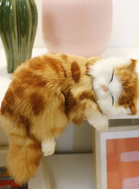 仿真猫咪动物模型家居摆件创意软装装饰J静态模型小猫玩偶摄影道