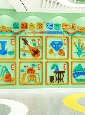 幼儿园丝绸之路环创主题墙成品走廊楼H梯墙面装饰教室布置文化墙