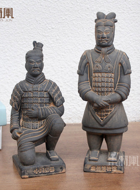 秦始皇兵马俑仿古k模型 陕西特色纪念品泥塑面塑六件套工艺摆件