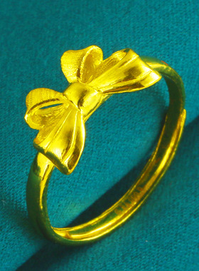 上所金业女款9999足金蝴蝶结指环