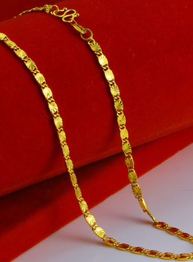 正品黄金项链男女款999足金米字