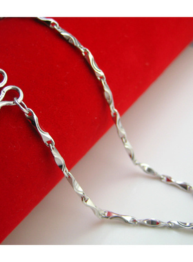 正品pt950粗款加长锁骨真金项链