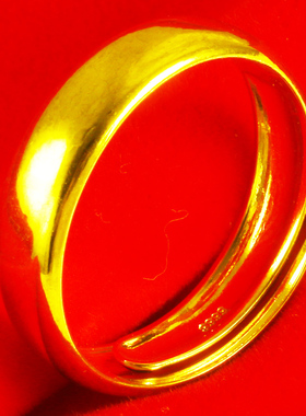 永不掉色9999足金黄金情侣对戒