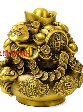 纯铜大聚宝盆摆件 招财进宝旺财家居客厅装饰品电视柜酒柜工艺品