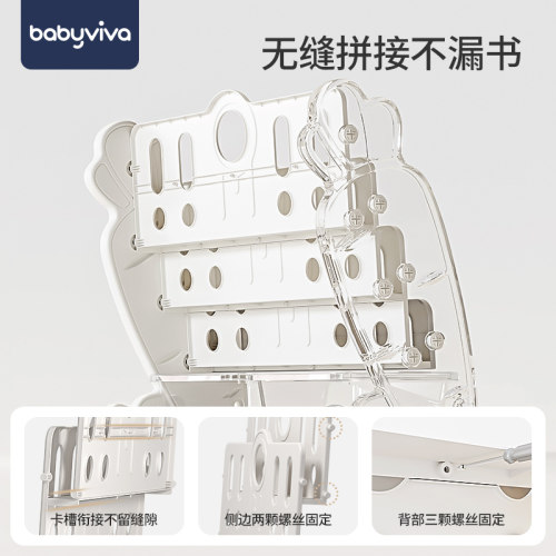 babyviva玩具收纳架书架一体绘本架落地书柜宝宝置物架小型书本架 - 图3