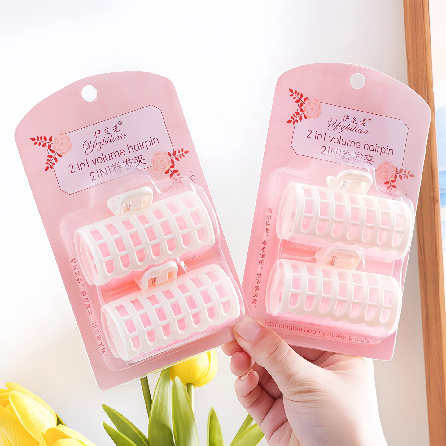 空气刘海卷发筒懒人固定神器定型自粘空心卷内扣短发卷发器蓬松夹