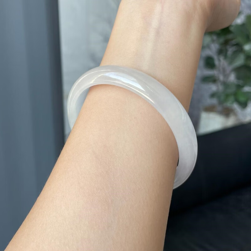 慕公子“春风华露”翡翠手镯糯冰种白月光正圈玉手镯缅甸女款七夕