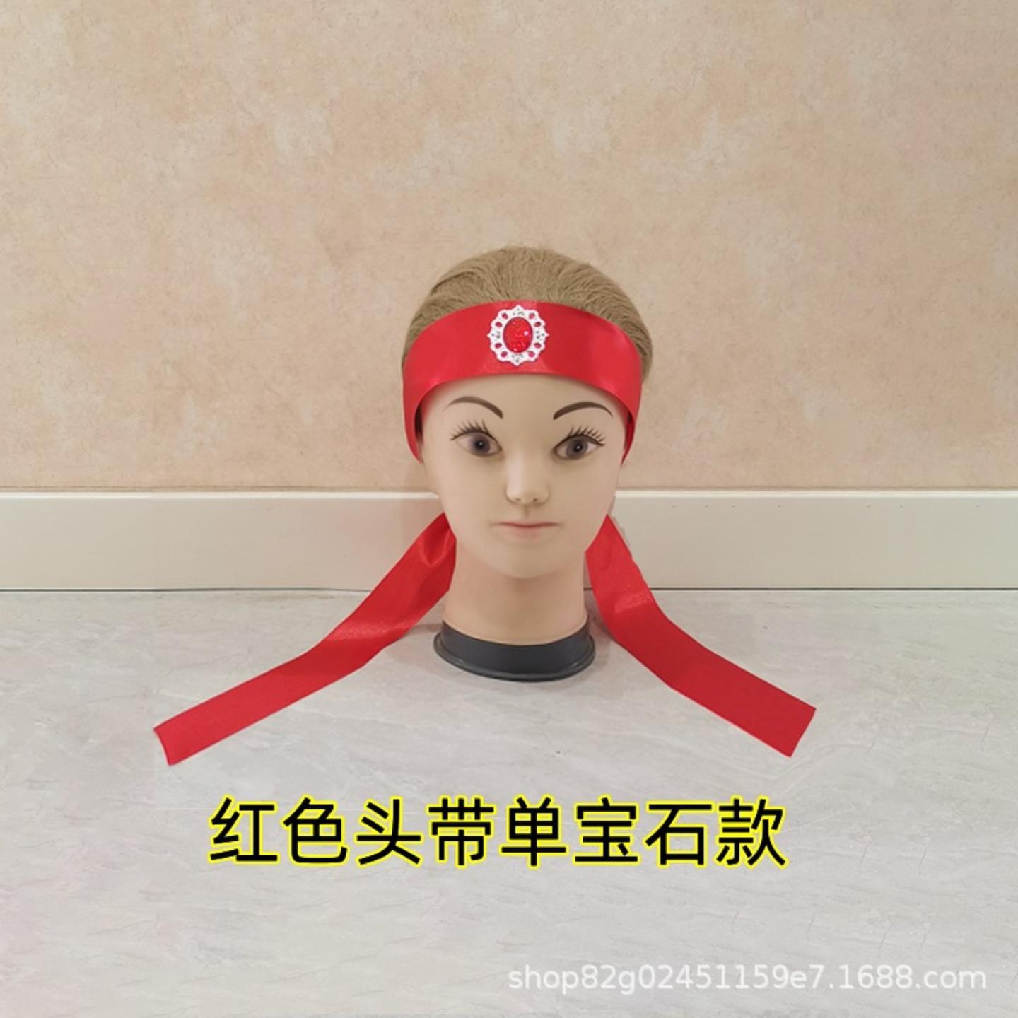 蒙古族藏族发带民族风舞蹈演出头饰男女通用可调节长飘带儿童发饰 - 图2