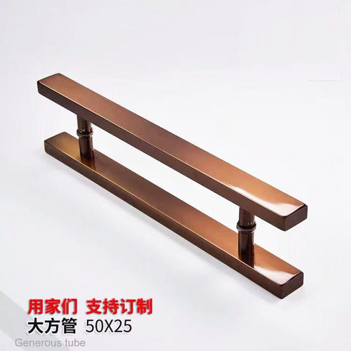 不锈钢玻璃门大方管拉手 孔距1.2/1.5/1.8米实木门长把手対装扶手 - 图1