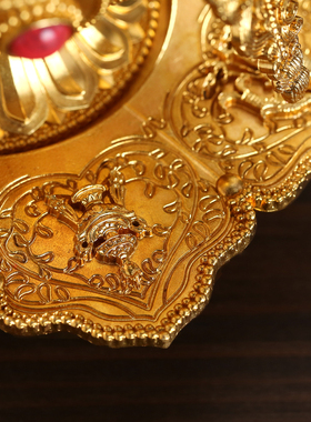 博福黄铜雕花贲巴壶家用尼泊尔工艺供奉文巴壶宝瓶净水壶大号摆件