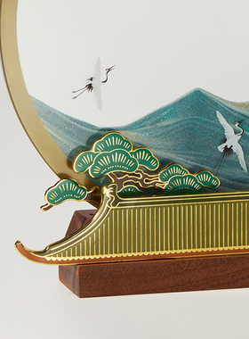 马鹿丹鹤青云流沙画摆件装饰客厅办公室领导高档礼品定制生日礼物