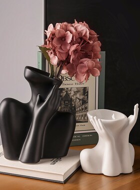 速发轻奢高档陶瓷花瓶摆件关客感级厅插花玄高电视柜家居装