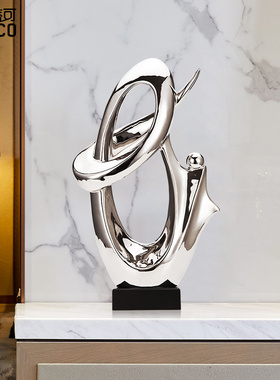 速发创意银色招财摆办装高品轻奢饰档客厅酒柜件公室家居工艺品