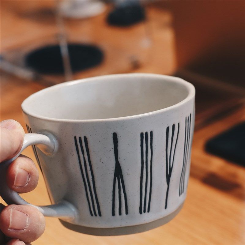 复古手绘竖纹 挂耳咖啡杯 加厚日D式粗陶马克杯美式手冲陶瓷专用,淘宝优惠券,粉丝福利购,淘宝优惠卷