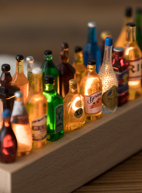 酒瓶摆件迷你小夜灯食玩家居氛围灯diy可爱复古创W意礼物装饰品