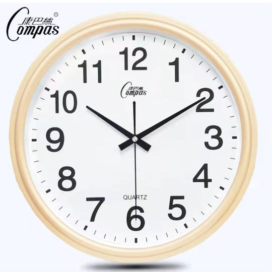 康巴丝钟表客厅挂钟简约时尚家用时钟挂表静音石英钟现代卧室挂钟