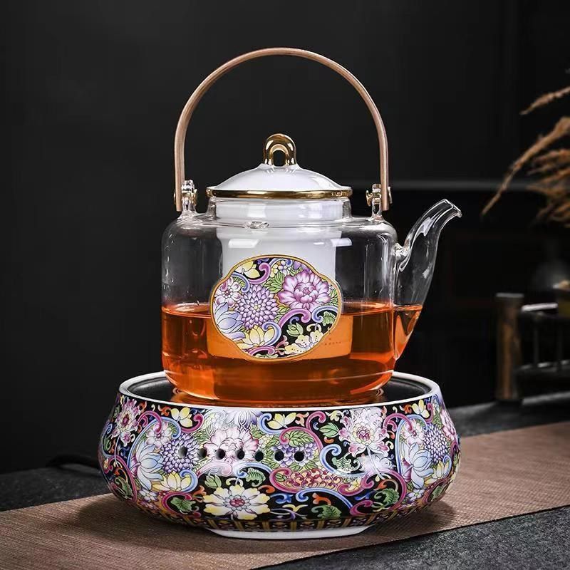 陶瓷珐琅彩电陶围炉蒸煮茶器套装玻璃养生烧Q水壶小型家用多功能,淘宝优惠券,粉丝福利购,淘宝优惠卷