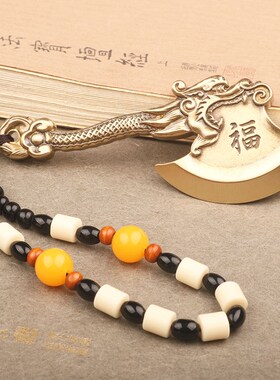 复古实心龙头斧子k随身手把件盘玩斧头黄铜工艺礼品挂件吊坠小摆