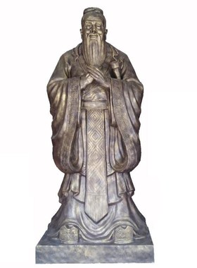 定制玻璃钢仿铜孔子雕塑2米定做孟子雕像3米人物订校园文化摆件