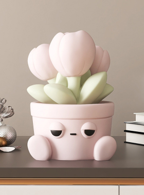 创意花朵摆件客厅酒柜玄关家居装饰品办J公室桌面摆设乔迁新居礼