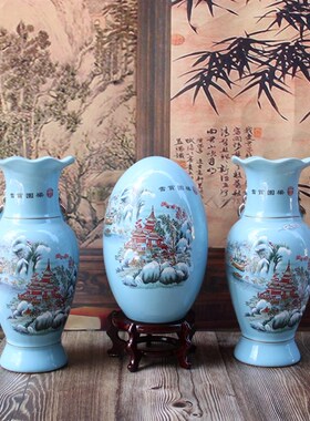 三件套花瓶摆件创意花插欧式工艺品家H居鹿摆设客厅玄关电视柜花