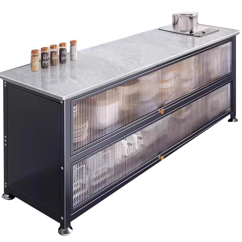 岩板厨房置d物架落地多层台面多功能微波炉烤箱切菜餐边碗储物柜,淘宝优惠券,粉丝福利购,淘宝优惠卷