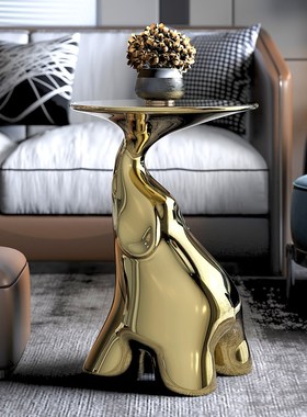 速发极简意象边几意式轻奢创小高级计一体设感师茶几客厅落地摆件