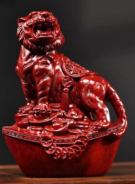 速发黑檀木质虎虎摆件实木十二老肖上山木生家居客厅办公装饰工艺