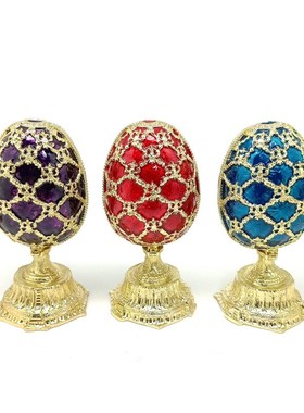 欧式家居摆件装饰品俄罗斯彩蛋蛋中蛋摆件伯明翰鸡蛋首饰盒包邮