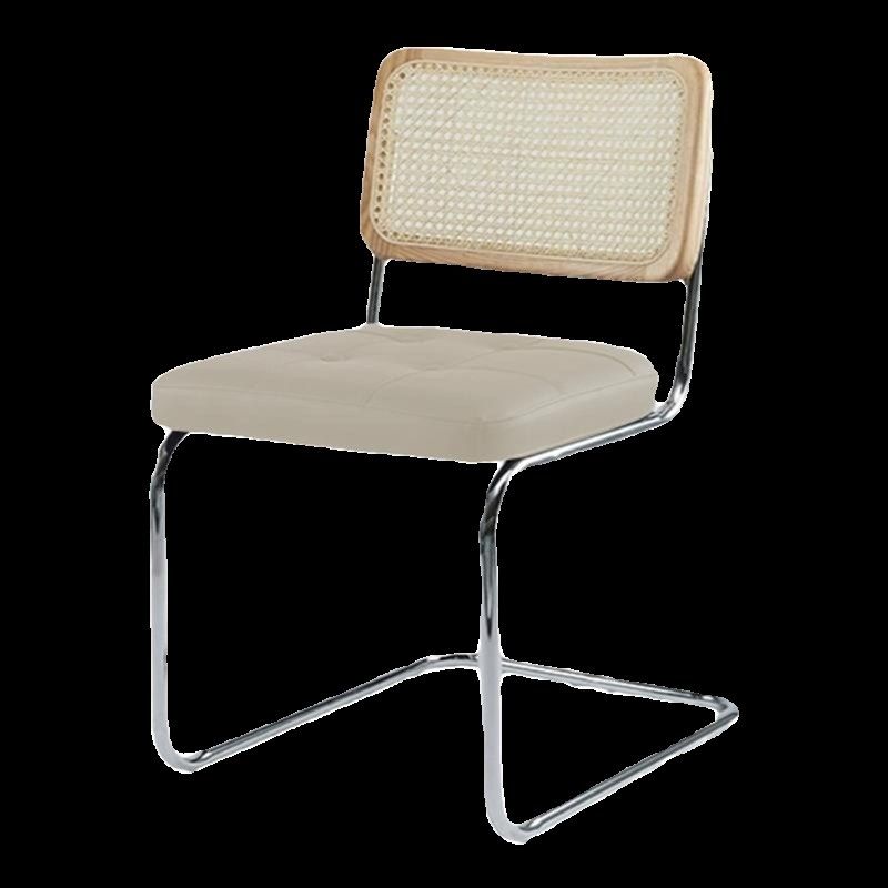 实木藤编法式奶油风餐椅家用轻奢白色餐桌凳设计师瓦西里悬浮椅子,淘宝优惠券,粉丝福利购,淘宝优惠卷