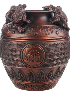 速发铜金蟾纳四方存铜聚宝盆开件摆业礼品铜蟾蜍财钱罐客厅家居摆