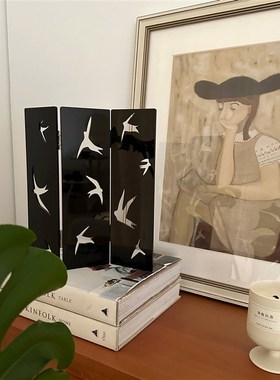 ins亚克力桌面屏风复古燕子摄影道具氛围感客Q厅卧室装饰摆件礼物