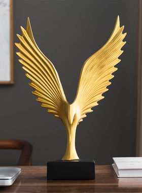 雄鹰大鹏展翅摆件轻奢高档v酒柜家居桌面办公室客厅乔迁新居装饰