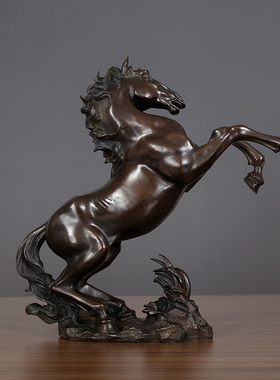 纯铜马摆件铜工艺品办公室桌面客厅E玄关家居摆设马到成功开业礼