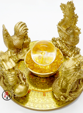 纯铜聚财阵招财三合六合生肖局葫芦罗盘貔貅金蟾龙龟麒麟客厅摆件