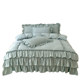 Nantong home solid color princess style quilt cover sheet bed skirt four-piece set cotton washing cotton internet celebrity style winter
