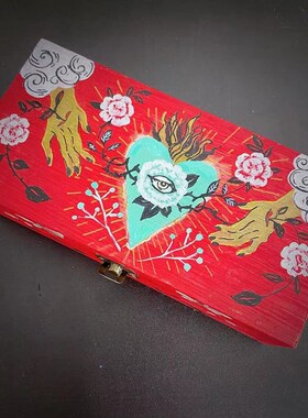 新品手绘首饰盒摆件复古道具饰品摆拍道具个性礼品家居装饰品