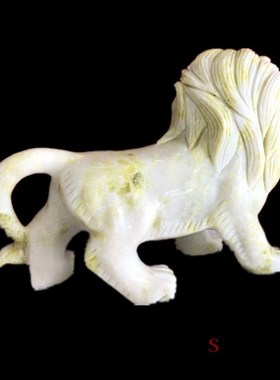 天然岫玉狮子摆件家居玄关客厅电视柜办公室酒柜工艺品装饰品摆设