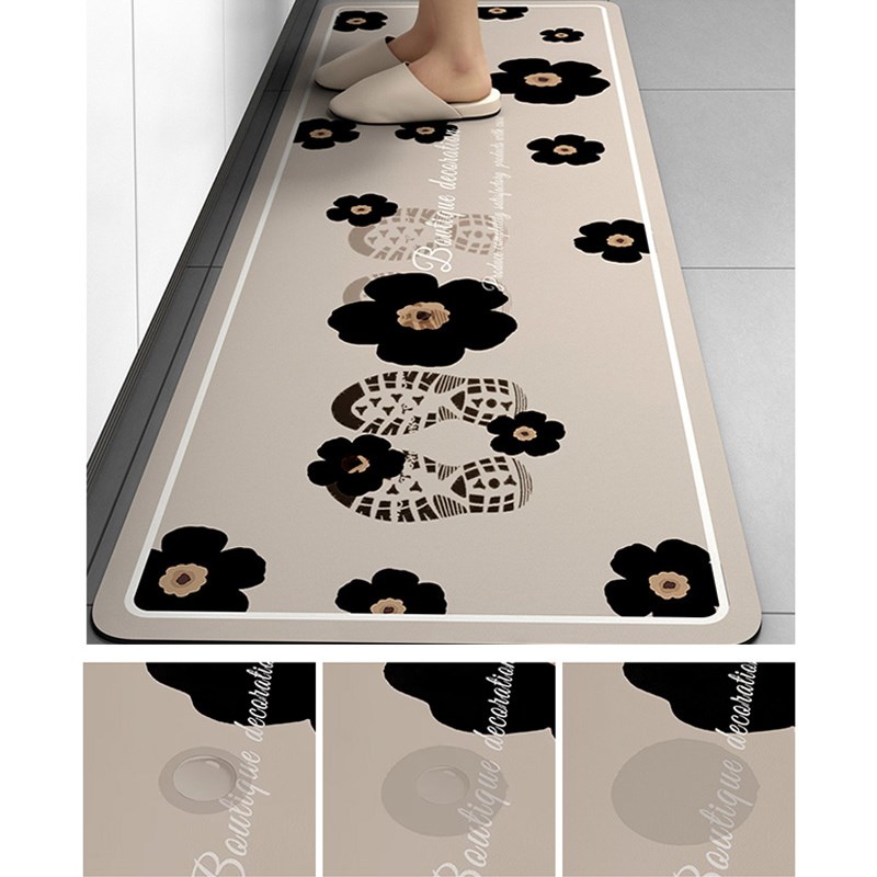 厨房地垫防滑防油可擦免洗地毯家用耐脏防水矽藻垫脚垫门口吸水凉 - 图1