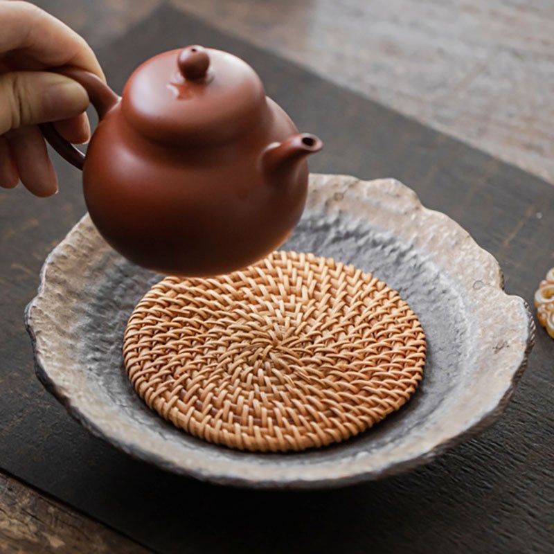 复古粗陶壶承盘干泡台圆形家用茶承养壶H垫茶台盖碗盖壶盖托盘底,淘宝优惠券,粉丝福利购,淘宝优惠卷