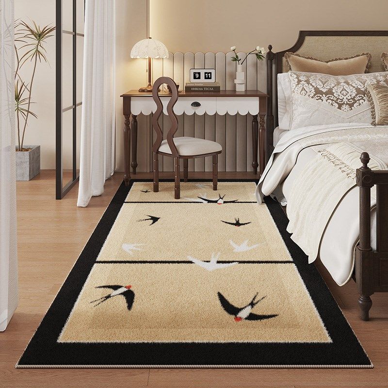 Medieval style bedroom bedside blanket, American under-bed carpet, master bedroom room, high-end retro floor mat, cloakroom mat