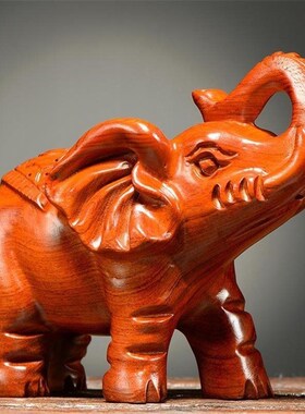 大象摆件一对木雕j花梨木实木木头小象客厅玄关家居装饰木质工艺