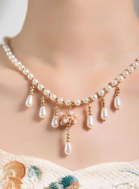 配国风的项链中式国风项链中式饰品配中式衣服的项链复古锁骨饰品