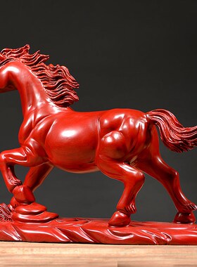 速发红木雕刻马摆件公到成实功木质马生肖家居办马桌面仿古装饰工