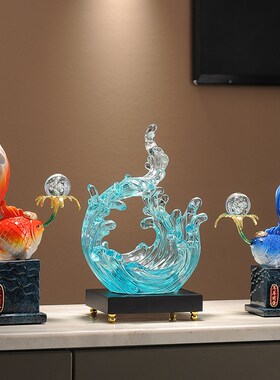 速发新中式年年有余招摆财鲤如鱼得水锦件客厅酒柜玄关装饰乔迁礼