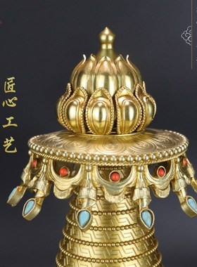 速发具新品噶当塔B款嘎黄铜纯当室利塔家居摆件藏传密供宗器